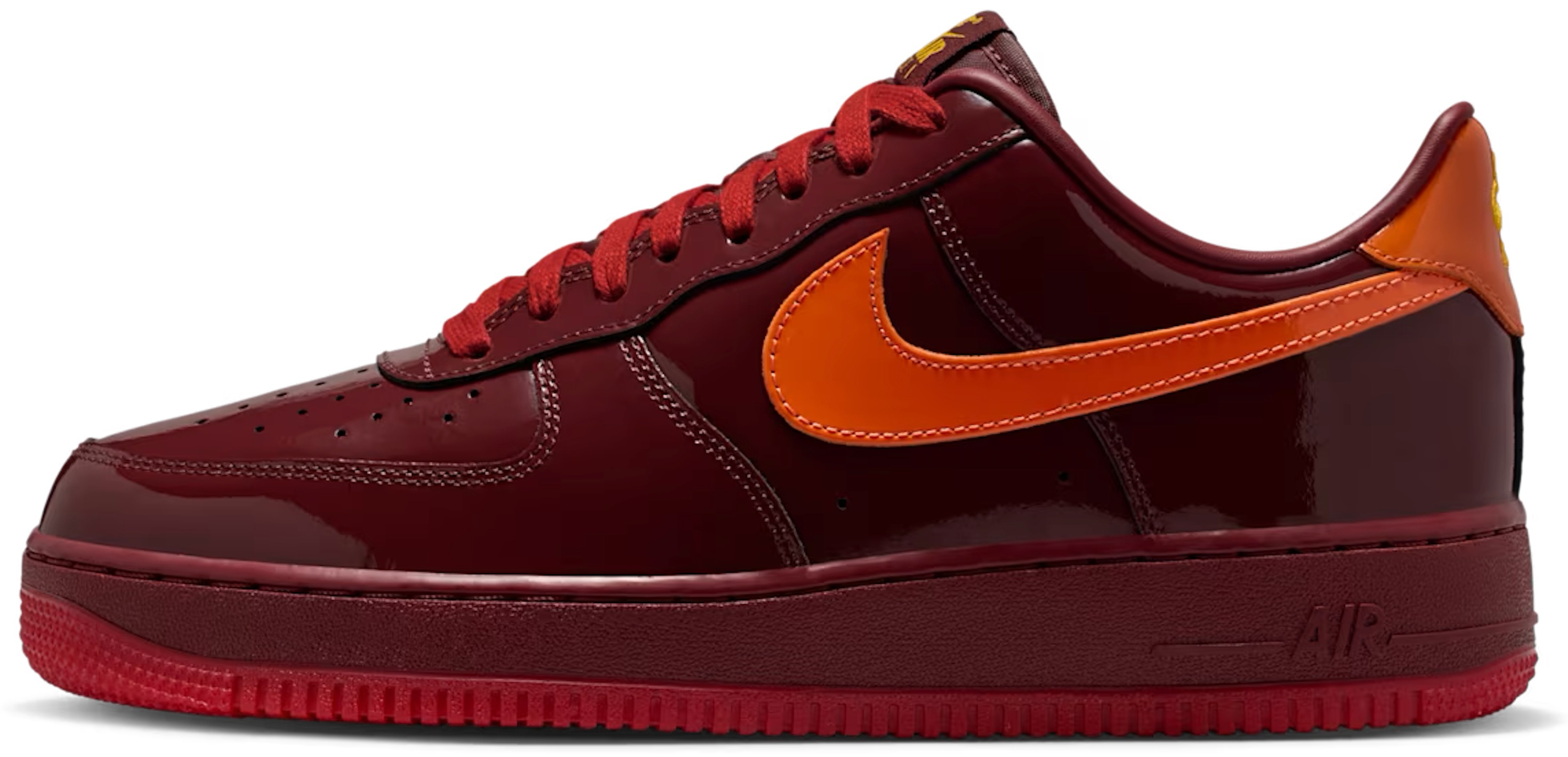 Nike Air Force 1 Low 'Patent Leather Dark Team Red and Safety Orange'