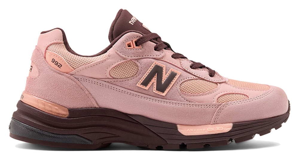 New Balance Made in USA 992 Pink Chalk Pink Lemonade Cherry Leather